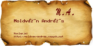 Moldván András névjegykártya